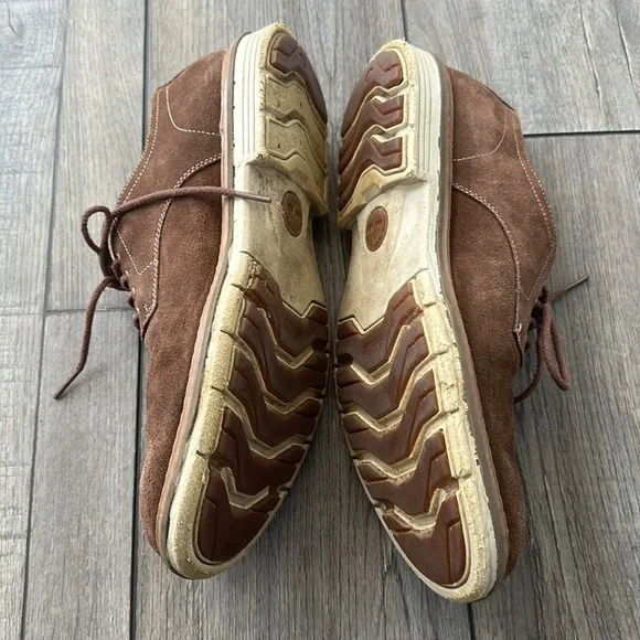 Timberland brown tan soft suede lace up oxfords with sensorflex 9.5 - Picture 4 of 7